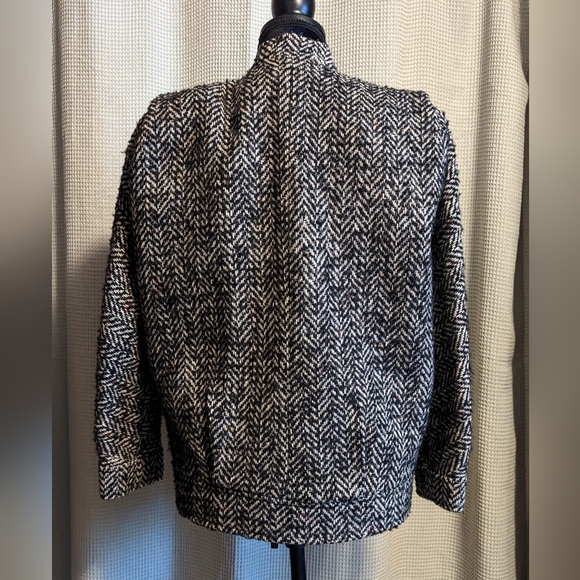 Vintage Bert Newman Petite Herringbone Tweed Coat Size 2 Petite Est. 1980s - Picture 4 of 16